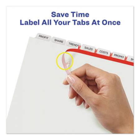 Avery Print and Apply Index Maker Clear Label Dividers, 8 White Tabs, Letter, 5 Sets (11441)
