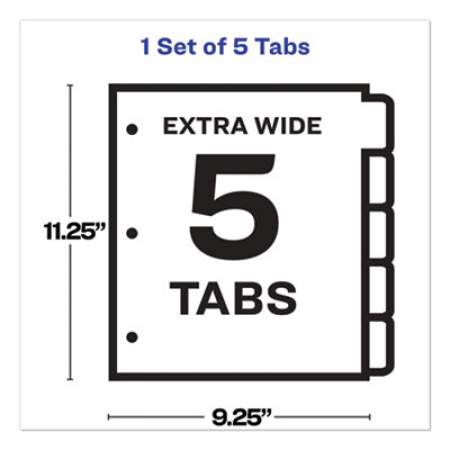Avery Print and Apply Index Maker Clear Label Dividers, 5 White Tabs, Letter (11438)