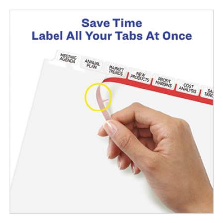 Avery Print and Apply Index Maker Clear Label Dividers, 8 White Tabs, Letter (11491)