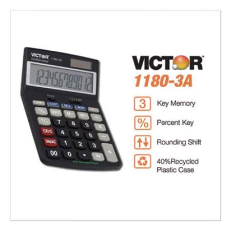 Victor 1180-3A Antimicrobial Desktop Calculator, 12-Digit LCD