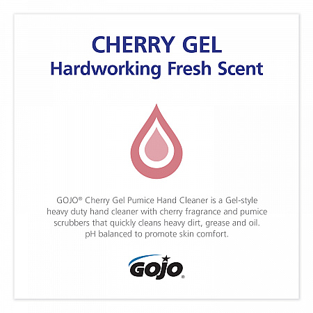Cherry Gel Pumice Hand Cleaner Refill, Cherry Scent, 2,000 mL, 4/Carton (729004)