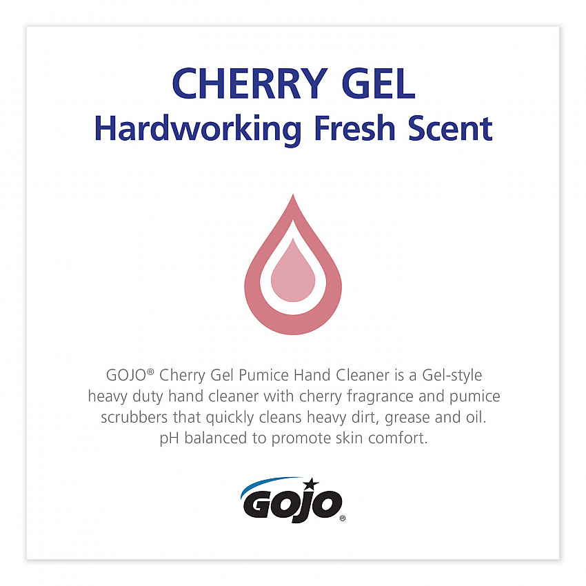 Cherry Gel Pumice Hand Cleaner, Cherry Scent, 10 oz, 8/Carton (235408)