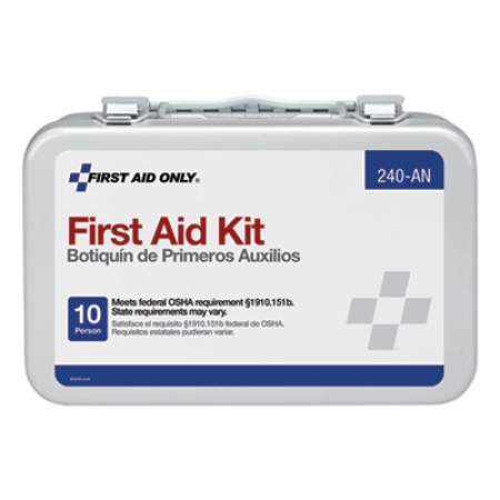 First Aid Only Unitized First Aid Kit for 10 People, 65 Pieces, OSHA/ANSI, Metal Case (240AN)