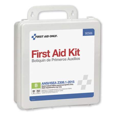 First Aid Only Bulk ANSI 2015 Compliant Class B Type III First Aid Kit for 50 People, 199 Pieces, Plastic Case (90566)