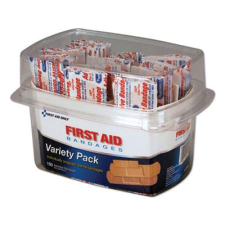 PhysiciansCare by First Aid Only First Aid Bandages, Assorted, 150 Pieces/Kit (90095)