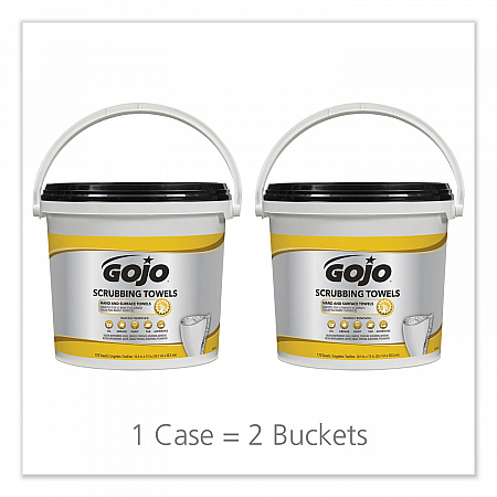 Scrubbing Towels, Hand Cleaning, Orange Scent, White/Yellow, 170/Bucket, 2 Buckets/Carton (639802)