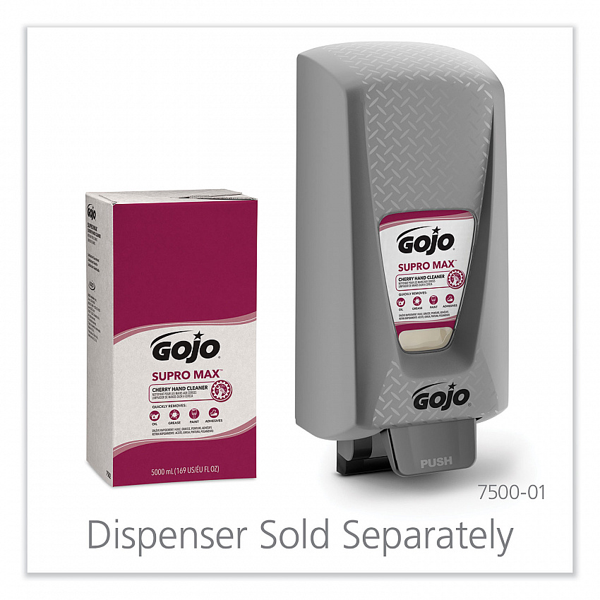 SUPRO MAX Heavy Duty Hand Cleaner, Refill for GOJO PRO TDX Touch-Free Dispenser, Cherry Scent, 5,000 mL, 2/Carton (758202)