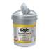 GOJO Scrubbing Towels, Hand Cleaning, Silver/Yellow, 10 1/2 x 12, 72/Bucket (639606EA)