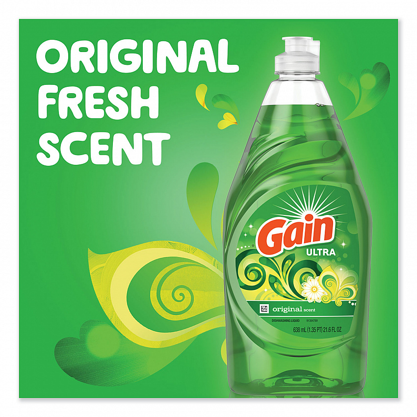 Dishwashing Liquid, Gain Original Scent, 38 oz Bottle (74346EA)