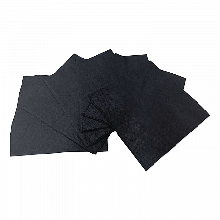 Cocktail Napkins, 1-Ply, 9 x 9, Black, 4,000/Carton (1401)