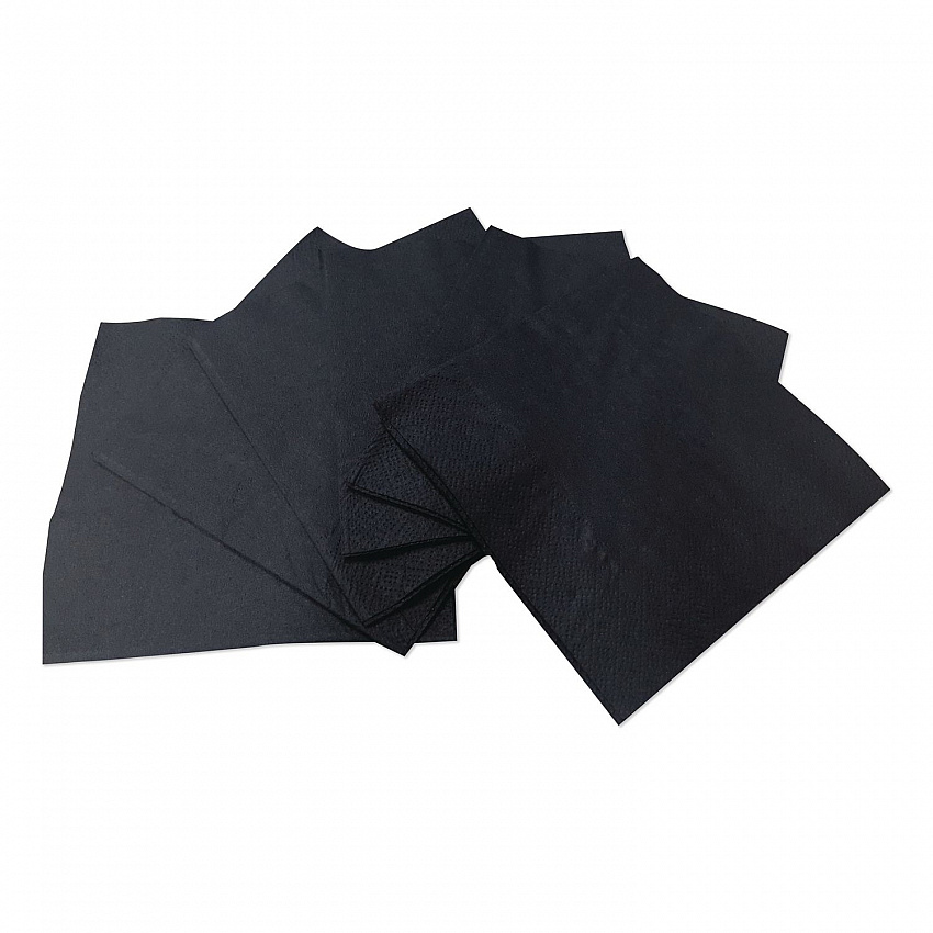 Cocktail Napkins, 1-Ply, 9 x 9, Black, 4,000/Carton (1401)