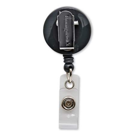 SICURIX Swivel-Style Spring-Clip ID Card Reel, 30" Extension, Black (68844)