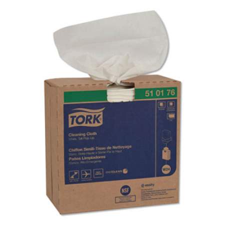 Tork Cleaning Cloth, 8.46 x 16.13, White, 100 Wipes/Box, 10 Boxes/Carton (510176)