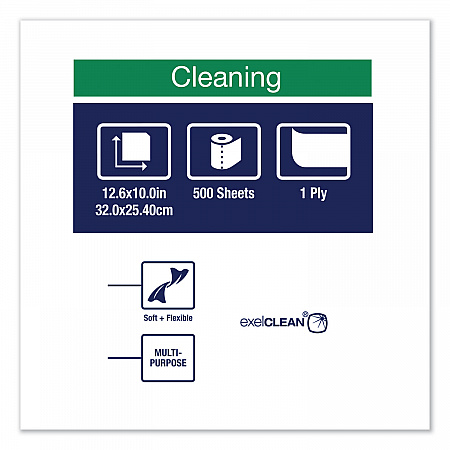 Cleaning Cloth, 12.6 x 10, White, 500 Wipes/Carton (510137)