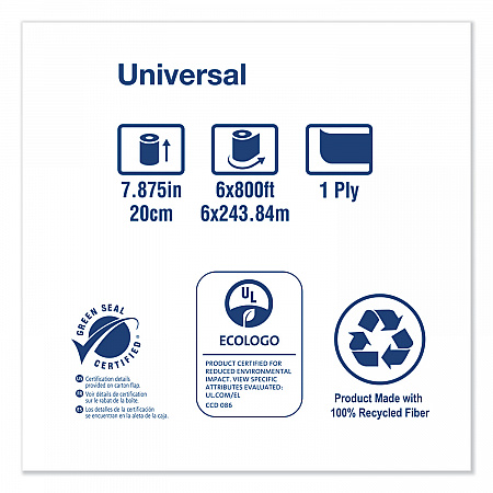 Universal Hand Towel Roll, 1-Ply, 7.88