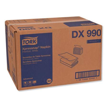 Tork Xpressnap Interfold Dispenser Napkins, 2-Ply, 6.5" x 8.5", White, 6000/Carton (DX990)