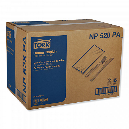 Advanced Dinner Napkins, 2-Ply, 15 x 17, 1/8 Fold, White, 100/PK, 28 PK/CT (NP528PA)