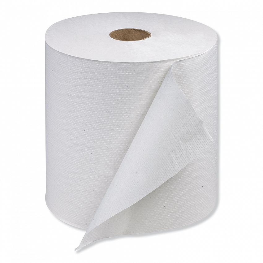 Hardwound Roll Towel, 1-Ply, 7.88" x 1,000 ft, White, 6 Rolls/Carton (RB10002)