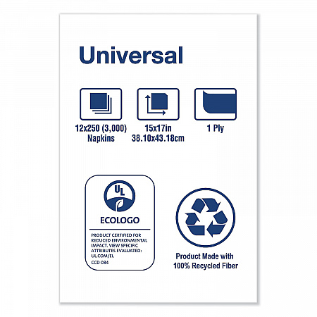 Universal Dinner Napkins, 1-Ply, 15 x 17, Natural Brown, 250/Pack, 12 Pack/Carton (N5186)