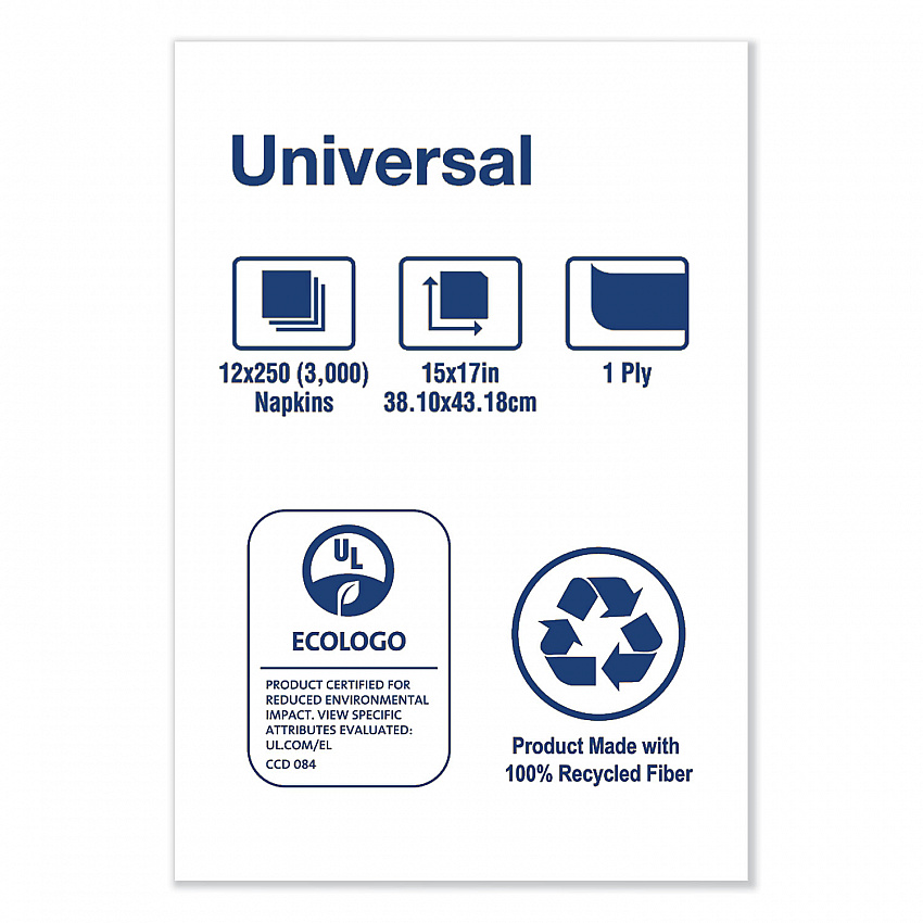 Universal Dinner Napkins, 1-Ply, 15 x 17, Natural Brown, 250/Pack, 12 Pack/Carton (N5186)