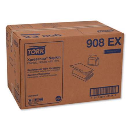 Tork Xpressnap Interfold Dispenser Napkins, 1-Ply, 13 x 8.5, Natural, 500/Pack, 12 Packs/Carton (908EX)