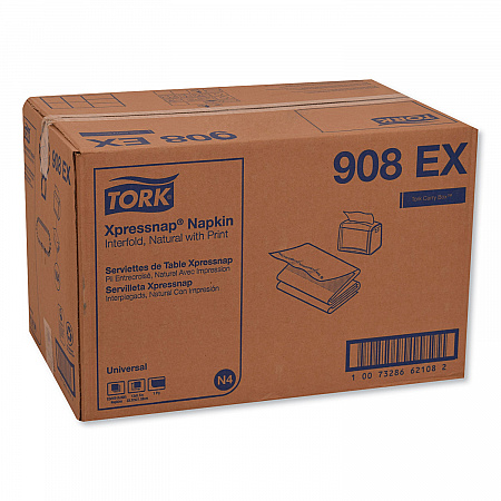 Xpressnap Interfold Dispenser Napkins, 1-Ply, 13 x 8.5, Natural, 500/Pack, 12 Packs/Carton (908EX)