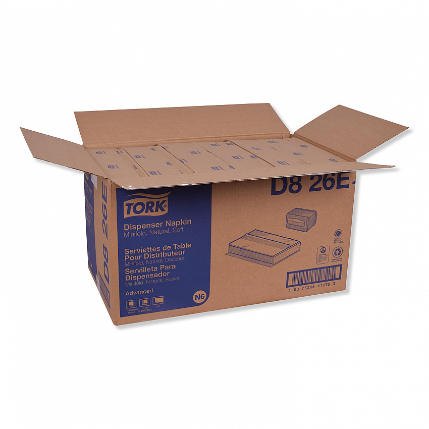 Advanced Soft Minifold Dispenser Napkins, 1-Ply, 13 x 12, Natural, 6,000/Carton (D826E)