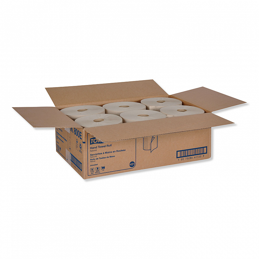 Universal Hardwound Roll Towel, 1-Ply, 7.88" x 800 ft, Natural, 6/Carton (RK800E)