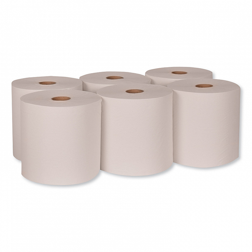 Hardwound Roll Towel, 1-Ply, 7.88" x 1,000 ft, White, 6 Rolls/Carton (RB10002)