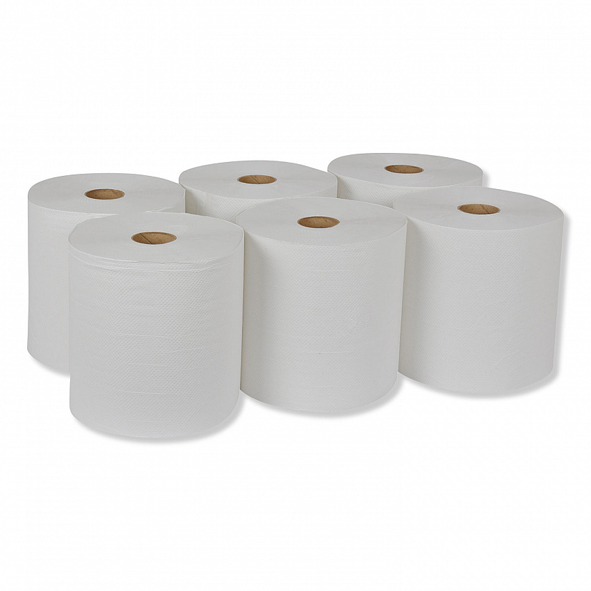 Universal Hand Towel Roll, 1-Ply, 7.88" x 800 ft, White, 6 Rolls/Carton (RB8002)