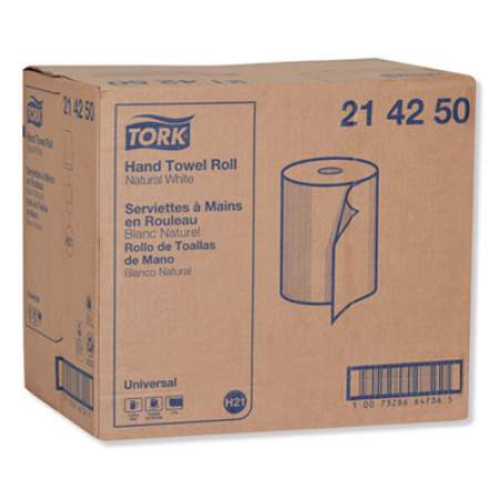 Tork Hardwound Roll Towels, 7.88" x 425 ft, Natural White, 12 Rolls/Carton (214250)