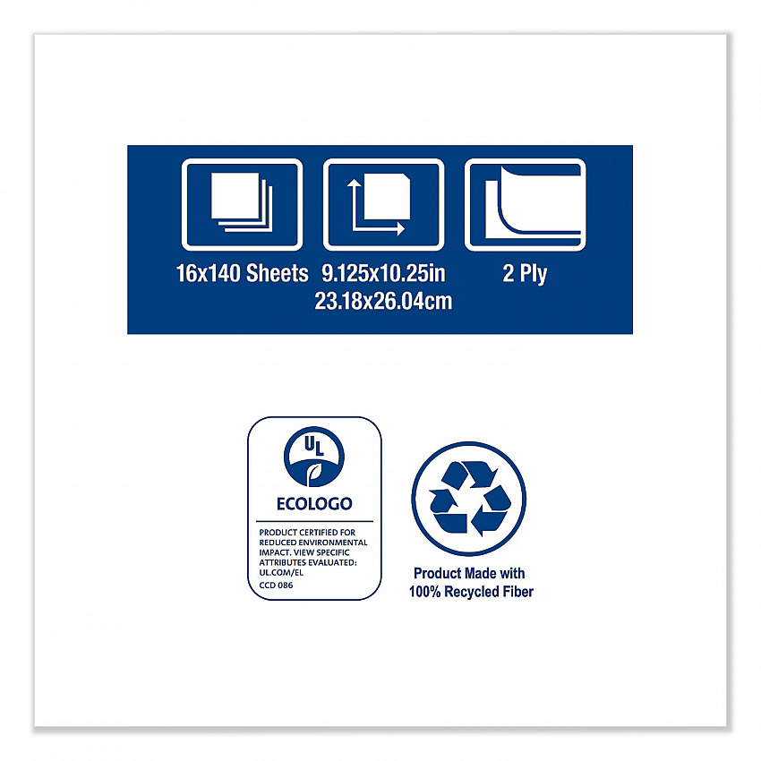 Windshield Towel, 2-Ply, 9.13 x 10.25, Blue, 140/Pack, 16 Packs/Carton (192122)