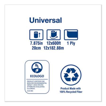 Tork Universal Hardwound Roll Towel, 7.88" x 600 ft, Natural, 12/Carton (RK600E)