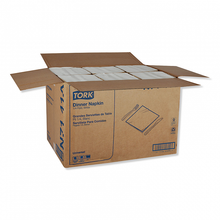 Universal Dinner Napkins, 1-Ply, 17 x 17, 1/4 Fold, White, 4008/Carton (N7141A)