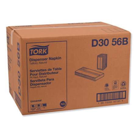 Tork Universal Tall Fold Dispenser Napkins, 1-Ply, 6 x 13.5, Natural, 625/PK, 16PK/CT (D3056B)