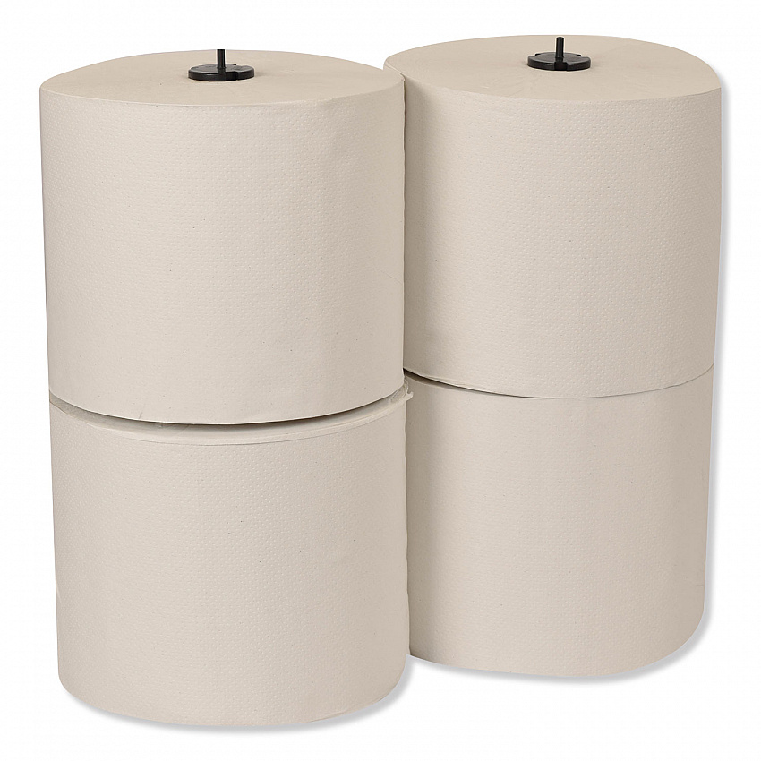 Basic Paper Wiper Roll Towel, 1-Ply, 7.68" x 1,150 ft, White, 4 Rolls/Carton (291370)