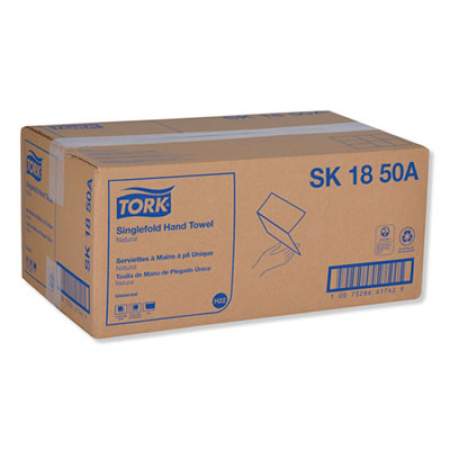 Tork Universal Singlefold Hand Towel, 9.13 x 10.25, Natural, 250/Pack, 16 Packs/Carton (SK1850A)