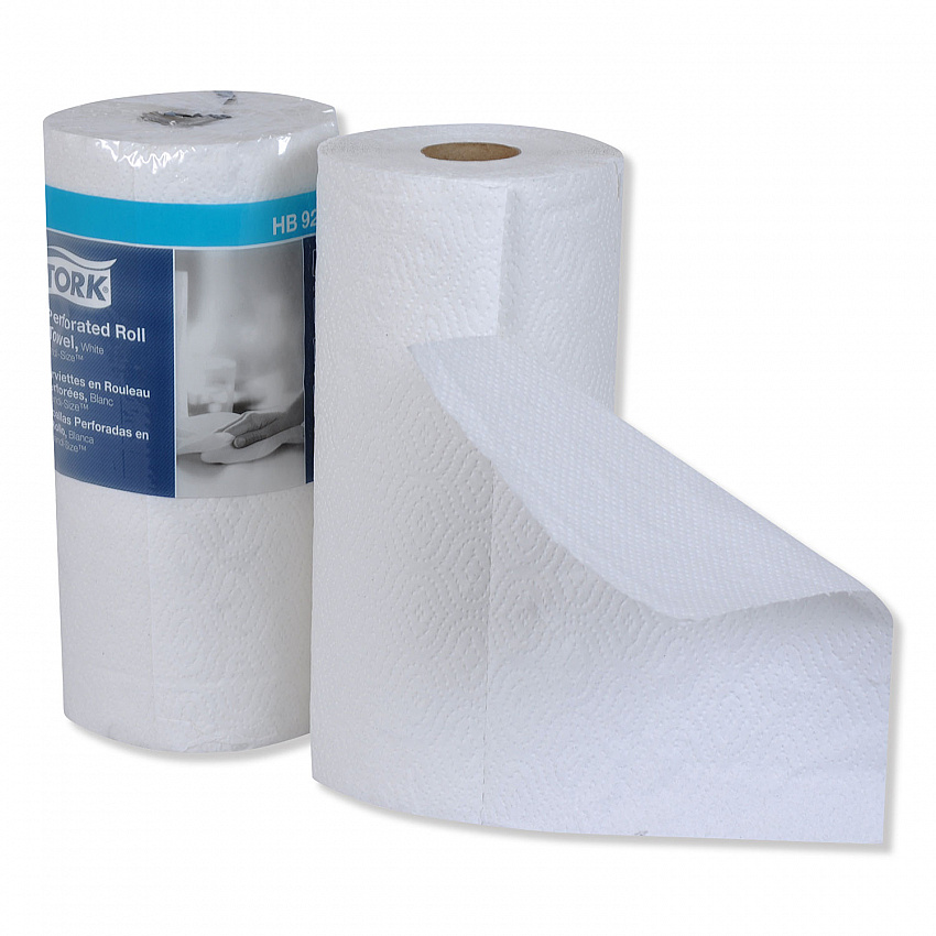 Handi-Size Perforated Kitchen Roll Towel, 2-Ply, 11 x 6.75, White, 120/Roll, 30/Carton (HB9201)
