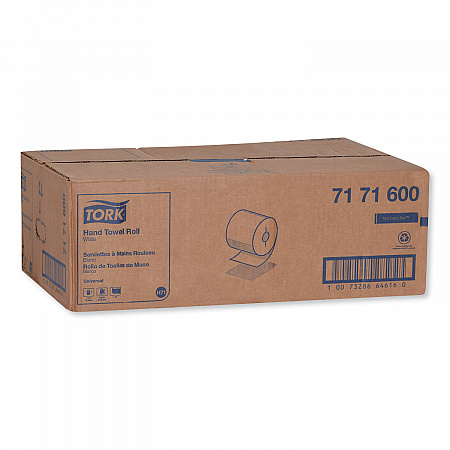 Universal Hand Towel Roll, Notched, 1-Ply, 7.5 x 10, White, 756/Roll, 6/Carton (7171600)