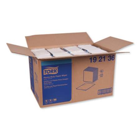 Tork Heavy-Duty Paper Wiper 1/4 Fold, 12.5 x 13, White, 56/Pack, 16 Packs/Carton (192136)