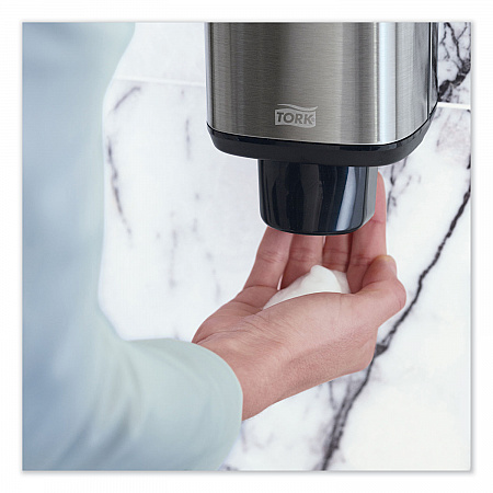 Foam Skincare Manual Dispenser, 1 L Bottle; 33 oz Bottle, 4.25 x 4.25 x 11.38, Stainless Steel (466000)