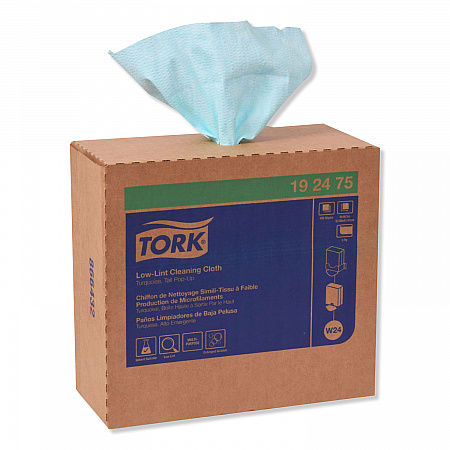Low-Lint Cleaning Cloth, 1-Ply, 9 x 16.5, Unscented, Turquoise, 100/Box, 8 Boxes/Carton (192475)