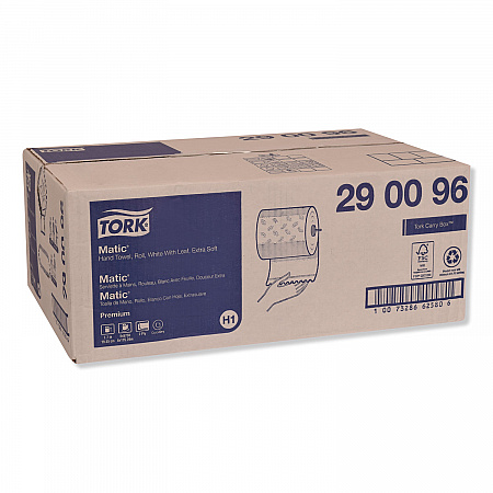 Premium Soft Matic Hand Towel Roll, 2-Ply, 7.7 x 575 ft, White, 704/Roll, 6 Rolls/Carton (290096)
