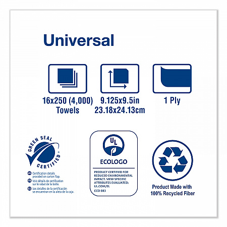 Multifold Hand Towel, 1-Ply, 9.13 x 9.5, Natural, 250/Pack, 16 Packs/Carton (MK520A)