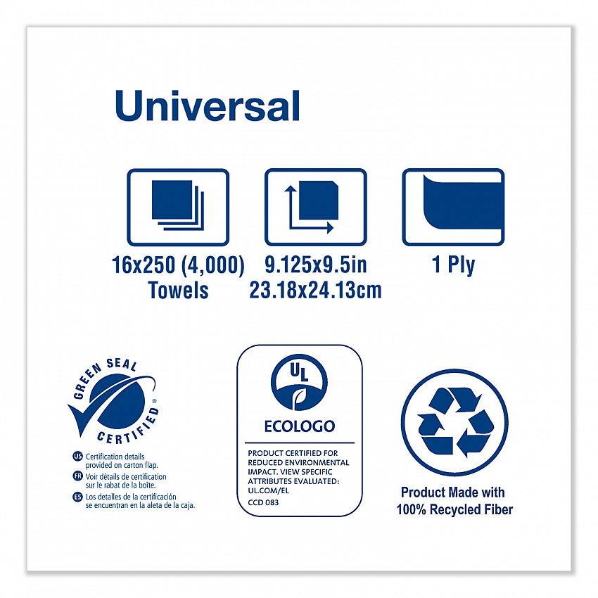 Multifold Hand Towel, 1-Ply, 9.13 x 9.5, Natural, 250/Pack, 16 Packs/Carton (MK520A)