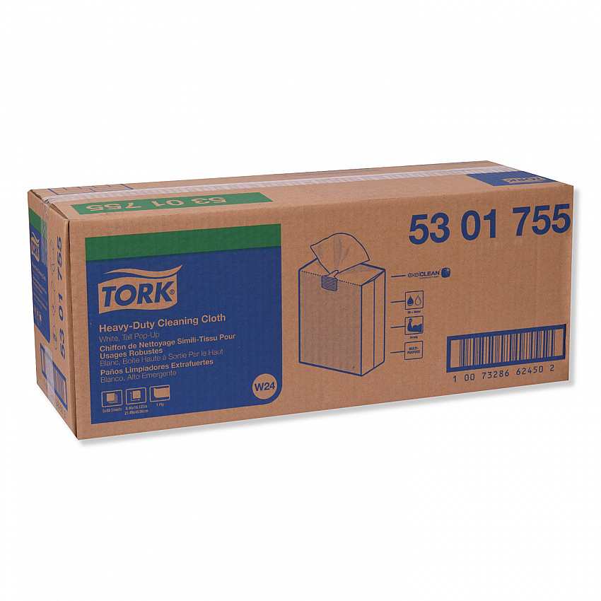 Heavy-Duty Cleaning Cloth, 8.46 x 16.13, White, 80/Box, 5 Boxes/Carton (5301755)