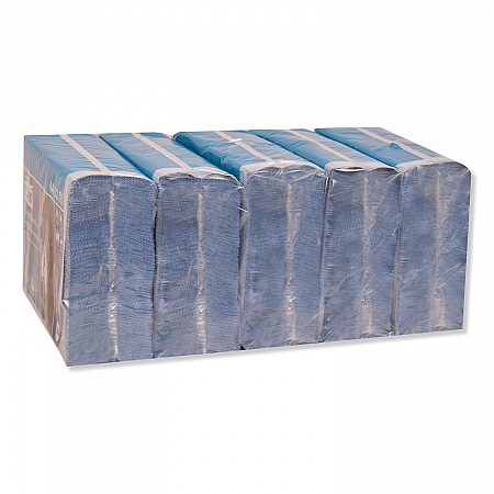 Industrial Paper Wiper, 4-Ply, 12.8 x 16.4, Unscented, Blue, 90/Pack, 5 Packs/Carton (440278)