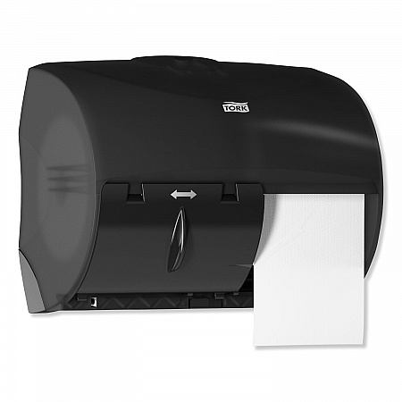 Twin Bath Tissue Roll Dispenser for OptiCore, 11.06 x 7.18 x 8.81, Black (565728)