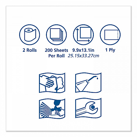 Advanced ShopMax Wiper 450, 9.9 x 13.1, White, 200/Roll, 2 Rolls/Carton (450138)