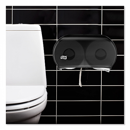 Twin Jumbo Roll Bath Tissue Dispenser, 19.29 x 5.51 x 11.83, Smoke/Gray (56TR)